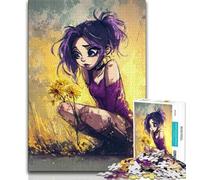 Puzzles pour Adolescents 1000 Puzzles pour Adultes Anime Girl Anti-Stress Staycation Kill Time Interaction Parent-Enfant 38x26cm