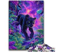 Puzzles pour Adolescents 1000 Puzzles psychédéliques Black Panther Jeu éducatif Familial Décoration Murale Cadeaux d'anniversaire et de Noël Uniques 26x38cm