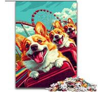 Puzzles pour Adolescents 1000 Puzzles représentant Un Corgi sur des Montagnes Russes, pour Un Jeu éducatif et Stimulant, pour améliorer la mémoire, à partir de 14 Ans (Taille 50x75cm)
