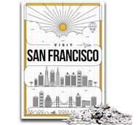 Puzzles pour Adolescents 1000 Puzzles San Francisco Californie Aidez Le Cerveau à exercer des Jouets addictifs pour cultiver la Patience Convient aux Couples (Taille 50x75cm)