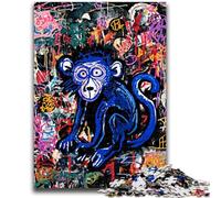 Puzzles pour Adolescents 1000 Puzzles Singe Style Basquiat Difficile Difficile Cadeaux pour Les Amis et la Famille Convient pour Et 14 26x38cm
