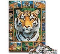 Puzzles pour Adolescents 1000 Puzzles Tigre Collage Jouet Jeu intellectuel pour la décoration de la Maison pour Les 14 Ans et Plus 26x38cm