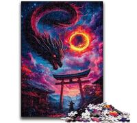Puzzles pour Adolescents 1000 Puzzles Torii Gate Dragon Toy Jeu intellectuel pour la décoration de la Maison pour Les 14 Ans et Plus 26x38cm