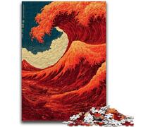 Puzzles pour Adolescents 1000 Puzzles Vagues japonaises Difficile à compléter mais Amusant et Humoristique Décoration d'intérieur Unique et Cadeaux 26x38cm