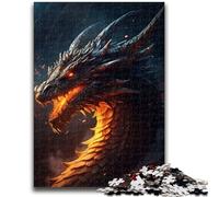 Puzzles pour Adolescents 1000 Puzzles Vieux Dragon de feu Aidez Le Cerveau à exercer des Jouets addictifs pour cultiver la Patience Décoration Murale 50x75cm