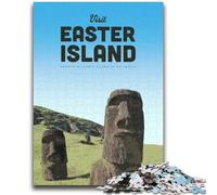 Puzzles pour Adolescents 1000 Puzzles Visitez l'île de Pâques Aidez Le Cerveau à exercer des Jouets addictifs pour cultiver la Patience Décoration Murale (Taille 50x75cm)