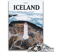 Puzzles pour Adolescents 1000 Puzzles Visitez l'Islande Aidez Le Cerveau à exercer des Jouets addictifs pour cultiver la Patience Décoration Murale (Taille 50x75cm)