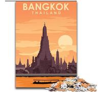 Puzzles pour Adolescents 1000 Puzzles Voyage à Bangkok en Thaïlande, adaptés aux Personnes de 14 Ans et Plus Jeux éducatifs Cadeaux du Père Noël Secret 26x38cm