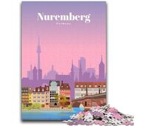 Puzzles pour Adolescents 1000 Puzzles Voyage à Nuremberg Aidez Le Cerveau à exercer Jouets addictifs pour cultiver la Patience Décoration Murale (Taille 50x75cm)