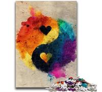Puzzles pour Adolescents 1000 Puzzles Yin et Yang Jeux éducatifs Décoration de la Maison Cadeau d'anniversaire, Cadeaux pour 14 Ans et Plus 26x38cm
