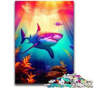 Puzzles pour Adolescents 1000 Requins pour Les 14 Ans et Plus Jeux de Famille Jeu de Noël Cadeaux pour Femmes 50x75cm