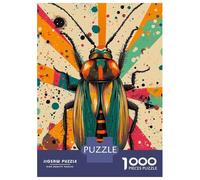 Puzzles pour Adolescents 1000 Retro Cockroach Art Artistic Cockroach in Abstract Style Puzzles pour Adultes Jeux Amusants Cadeaux pour Femmes Aidez Votre Cerveau À Faire Travailler 70x50cm/1000pcs