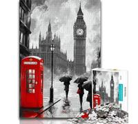 Puzzles pour Adolescents 1000 scènes de Rue de Londres, Puzzles pour Adultes, Jeux stimulants, Jouets de décoration Murale, Cadeaux d'anniversaire et de Noël Uniques (Taille 75x50cm)