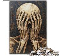 Puzzles pour Adolescents 1000 squelettes Couvrant Son Visage, à partir de 14 Ans, adaptés aux Couples, activités Amusantes à la Maison, Cadeaux d'anniversaire, Cadeaux de Voyage (Taille 50x75cm)