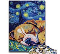 Puzzles pour Adolescents 1000 Staffordshire Bull Terrier Ciel Nocturne Jeux éducatifs Décoration de la Maison pour Est idéal comme Cadeau pour Toute la Famille 26x38cm