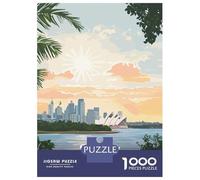 Puzzles pour Adolescents 1000 Sydney Opera House Sunset Puzzle pour Adultes Jeu De Réflexion Analyse Et Logique Cadeaux Anti-Stress 38x26cm/1000pcs