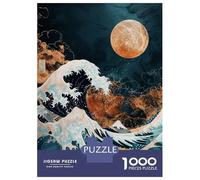Puzzles pour Adolescents 1000 The Great Wave at Night Puzzles pour Adultes, Jeux De Réflexion, Cadeaux pour Femmes, Cadeaux d'anniversaire Uniques 52x38cm/1000pcs