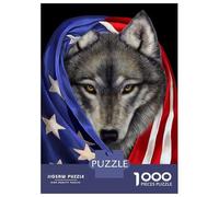 Puzzles pour Adolescents 1000 Timber Wolf USA Patriot Puzzle Jeux Amusants Décoration Parfaite Offre Cadeau pour Toute La Famille 70x50cm/1000pcs