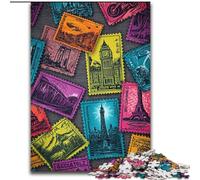 Puzzles pour Adolescents 1000 Timbres de Paris, activité familiale, décoration d'intérieur Unique et Cadeaux pour Les 14 Ans et Plus (Taille 26x38cm)