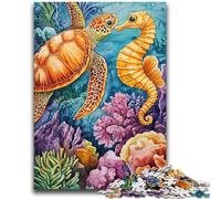 Puzzles pour Adolescents 1000 Tortues et hippocampes pour Les 14 Ans et Plus Jeu de réflexion Meilleur Cadeau pour Adultes et Adolescents 26x38cm