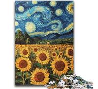 Puzzles pour Adolescents 1000 tournesols de Van Gogh la Nuit pour Les 14 Ans et Plus Jeux de Famille Jeu de Noël Cadeaux pour Femmes 26x38cm