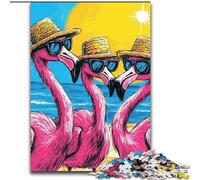 Puzzles pour Adolescents 1000 Trois Flamants Roses, Un Cadeau éducatif et éducatif idéal pour Toute la Famille (Taille 50x75cm)