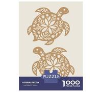 Puzzles pour Adolescents 1000 Two Floral Turtle Silhouettes Puzzles pour Adultes Jeu Manuel Anti-Stress Stimule Le Cerveau 70x50cm/1000pcs