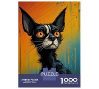 Puzzles pour Adolescents 1000 Urban Feline Chic Puzzle Adulte Casse-tête Jeu De Vitesse Manuelle pour Anniversaire, Noël 38x26cm/1000pcs
