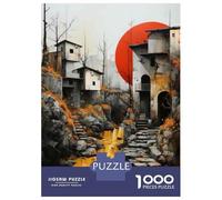 Puzzles pour Adolescents 1000 Urban Landscape with Red Circle Puzzles pour Adultes Jouets Anti-Stress Cadeaux pour Femmes Idéal comme Cadeau pour Toute La Famille 38x26cm/1000pcs