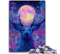 Puzzles pour Adolescents 1000 œuvres d'art psychédéliques et visionnaires de Cerfs pour Les 14 Ans et Plus Jeux de Famille Cadeaux de Noël pour Femmes 50x75cm