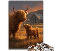 Puzzles pour Adolescents 1000 Vaches des Highlands, Jeu éducatif Familial, décoration Murale, Cadeaux d'anniversaire et de Noël Uniques 50x75cm