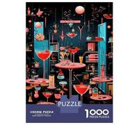 Puzzles pour Adolescents 1000 Vintage Cocktail Bar Decorations Puzzles pour Adultes Jouets Anti-Stress Cadeaux pour Femmes Idéal comme Cadeau pour Toute La Famille 52x38cm/1000pcs