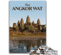 Puzzles pour Adolescents 1000 Visitez Angkor Wat Jeu Stimulant et Jeu Familial Décoration Murale Cadeaux d'anniversaire et de Noël Uniques (Taille 38x26cm)