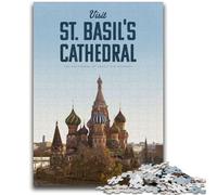 Puzzles pour Adolescents 1000 Visitez la cathédrale Saint-Basile Jeu Stimulant et Jeu Familial Décoration Murale Cadeaux d'anniversaire et de Noël Uniques (Taille 38x26cm)
