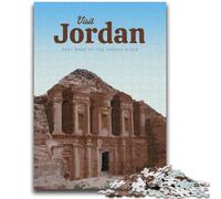 Puzzles pour Adolescents 1000 Visitez la Jordanie Jeu éducatif Défi Jouet Décoration Murale Cadeaux d'anniversaire et de Noël Uniques (Taille 50x75cm)