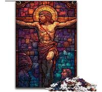 Puzzles pour Adolescents 1000 vitraux Jésus, pour Les 14 Ans et Plus Convient aux Couples Activités Amusantes à la Maison, Cadeaux d'anniversaire, Cadeaux de Voyage (Taille 26x38cm)
