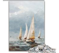 Puzzles pour Adolescents 1000 voiliers, Peinture à l’Huile, Jeu intellectuel pour développer l’Amour Entre Couples à partir de 14 Ans (Taille 50x75cm)