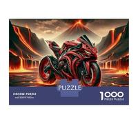 Puzzles pour Adolescents 1000 Volcanic Motorcycle Adventure Puzzle Adulte Casse-tête Jeu De Vitesse Manuelle pour Anniversaire, Noël 52x38cm/1000pcs