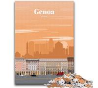 Puzzles pour Adolescents 1000 Voyage à Gênes Jeu éducatif Défi Jouet Décoration Murale Cadeaux d'anniversaire et de Noël Uniques (Taille 50x75cm)