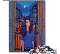 Puzzles pour Adolescents 1000 Vue Nocturne Depuis Le Balcon, Jouets éducatifs pour Toute la Famille à partir de 14 Ans 50x75cm