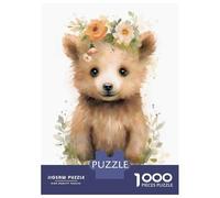Puzzles pour Adolescents 1000 Watercolor Baby Bear Art Puzzles pour Adultes, Jouets À Monter Soi-même, Cadeau d'anniversaire Idéal pour Toute La Famille 70x50cm/1000pcs