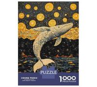Puzzles pour Adolescents 1000 Whale Leaping Into Stars Puzzle Adulte Casse-tête Jeu De Vitesse Manuelle pour Anniversaire, Noël 70x50cm/1000pcs