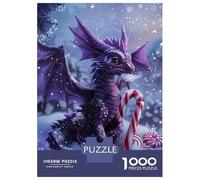 Puzzles pour Adolescents 1000 Winter Dragon with Candy Cane Puzzle Jeux Amusants Décoration Parfaite Offre Cadeau pour Toute La Famille 52x38cm/1000pcs