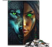 Puzzles pour Adolescents 1000 Wolf Girl, Jouets éducatifs, Jeux Anti-Stress, décoration d'intérieur Unique et Cadeaux (Taille 26x38cm)