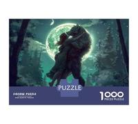 Puzzles pour Adolescents 1000 Wolf Love Fantasy Art Print Casse-têtes pour Adultes - Idée Cadeau Parfaite pour Toute La Famille 38x26cm/1000pcs