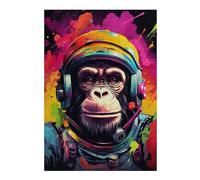 Puzzles pour Adolescents 1000pcs(38x26cm) Chimpanzee Astronaut Space Suit Jeu De Puzzle Casse-tête, Jeu Stimulant pour Passer Le Temps À La Maison, Cadeaux 1000pcs(38x26cm)
