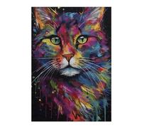 Puzzles pour Adolescents 1000pcs(38x26cm) Colorful Abstract Cat Art Print-15 Puzzles pour Adultes Jeux De Société Cadeau d'anniversaire pour Les Gamers 1000pcs(38x26cm)