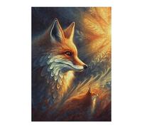 Puzzles pour Adolescents 1000pcs(38x26cm) Puzzles Abstract Fox and Cub Puzzle pour Adultes Jeu Manuel Vacances À La Maison Tuer Le Temps Faire Travailler Le Cerveau 1000pcs(38x26cm)