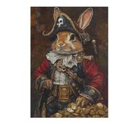 Puzzles pour Adolescents 1000pcs(38x26cm) Puzzles Pirate Bunny Treasure Chest-1 Puzzles pour Adultes Jeux Relaxants Assemblage De Motifs pour Anniversaire, Noël 1000pcs(38x26cm)