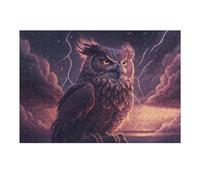 Puzzles pour Adolescents 1000pcs(38x26cm) Puzzles Thunderstorm Owl Majesty -1 Puzzle pour Adultes Jeu Manuel Vacances À La Maison Tuer Le Temps Faire Travailler Le Cerveau 1000pcs(38x26cm)